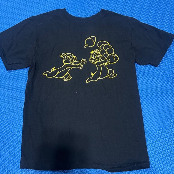 Disney Chip and Dale Black Tee with Cute Yellow Cartoon Design - Picture 1 of 4